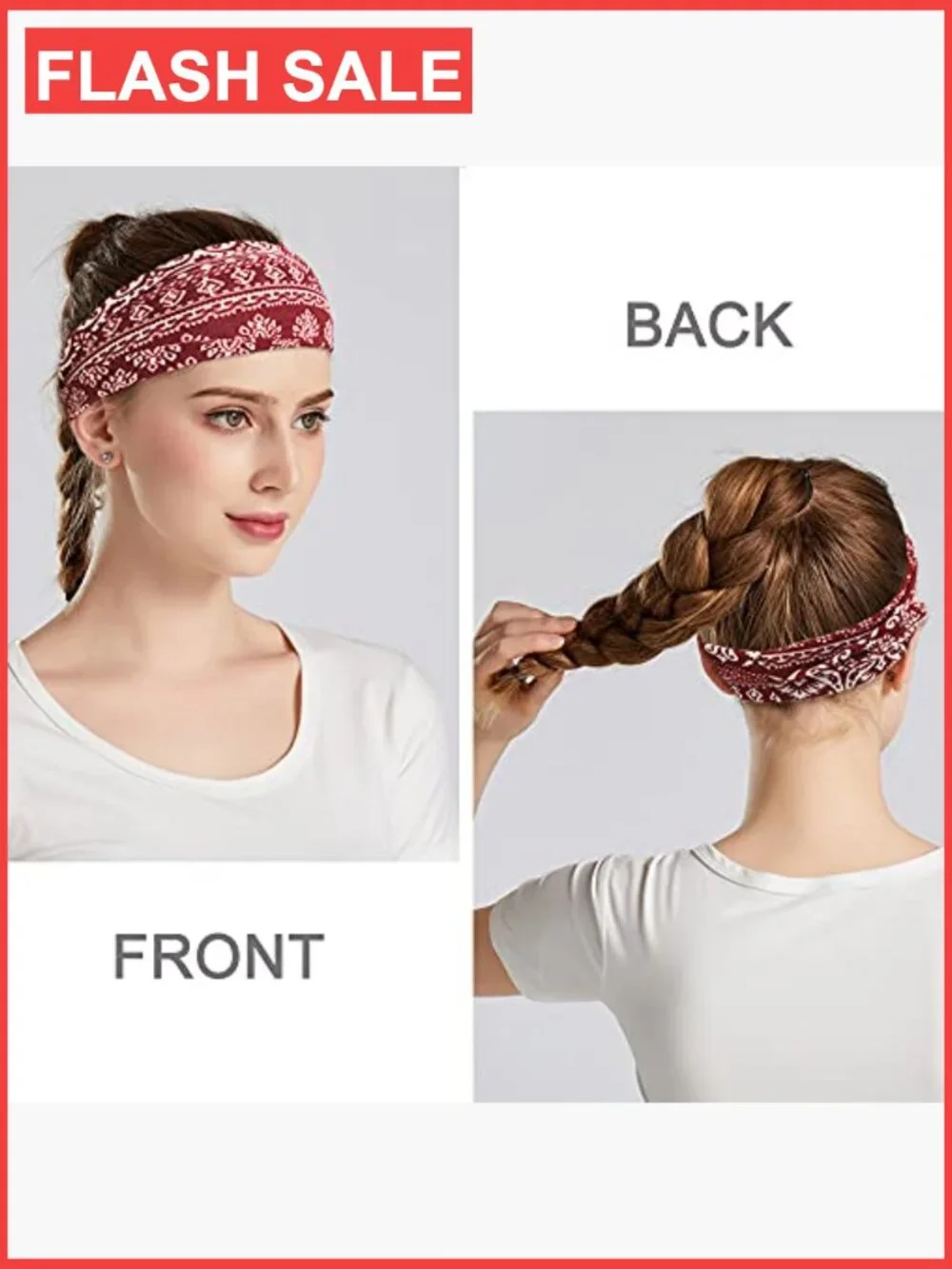 Wide Yoga Headbands 6 Pack Stretchy Sweat Absorbing Hair Accessories